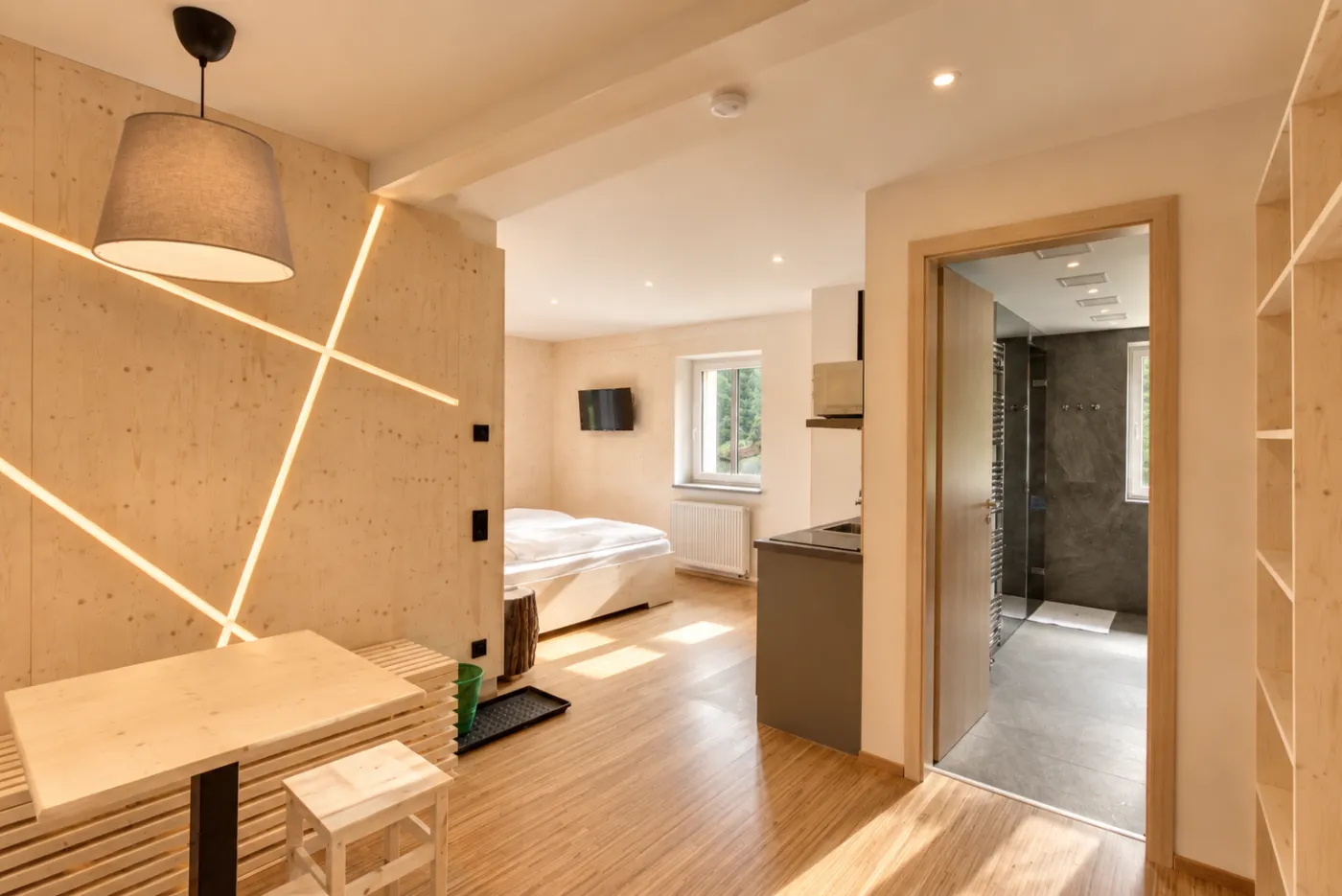 Interiér apartmánu na Horské chatě Smědava.