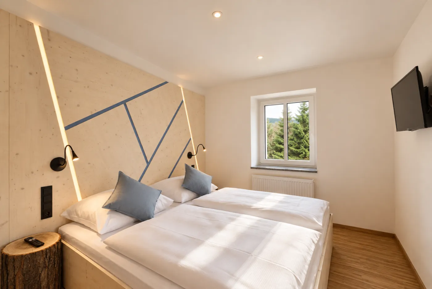 Ložnice apartmánu na Horské chatě Smědava.